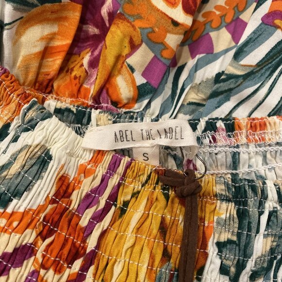 NWT Abel The Label Anthropologie Tiered Maxi Dress S Sleeveless Fruit Print ATL - Picture 13 of 14